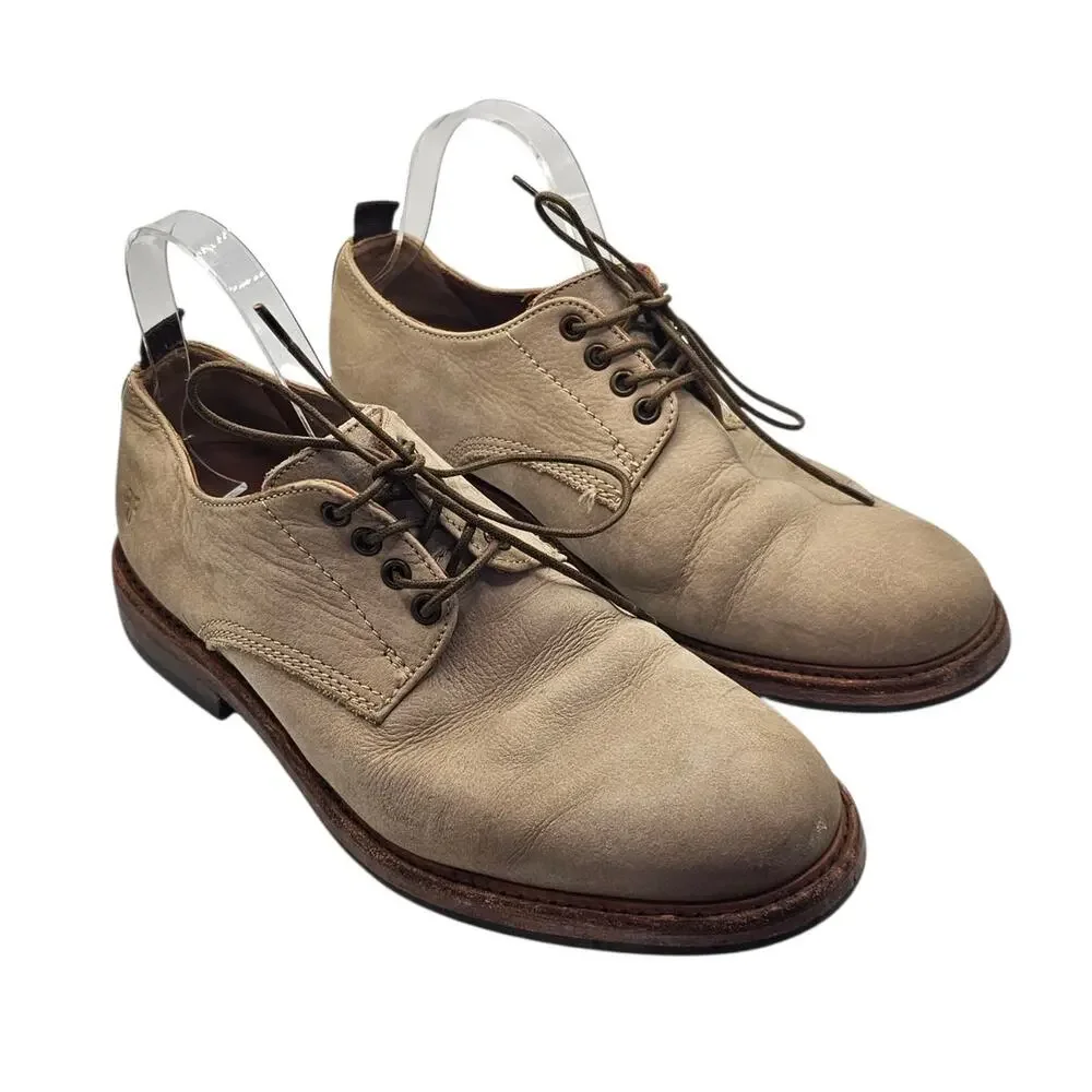 Frye Men's Leather Murray Oxford Dress Shoes Taupe Tan Size 8